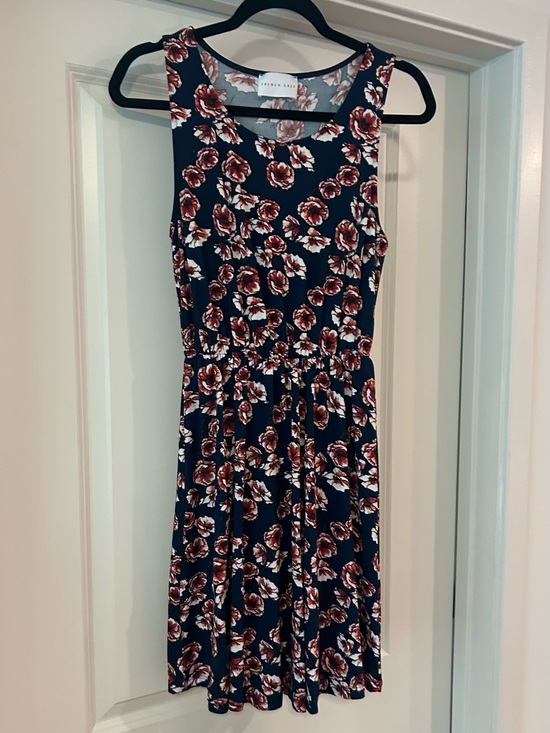 French Grey Dresses & Skirts - Navy Floral Print Dress